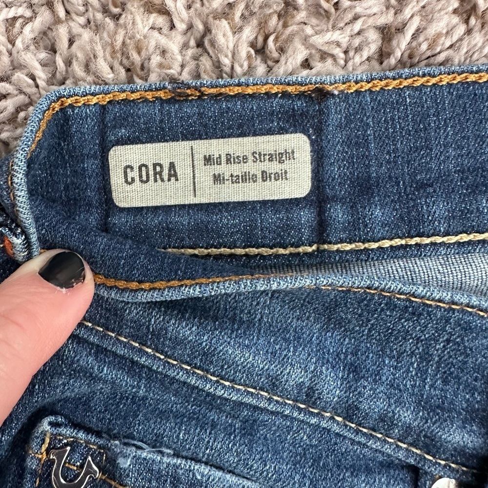 True Religion Cora Mid Rise Straight Leg Jeans Sz 27 Tall - Picture 11 of 11